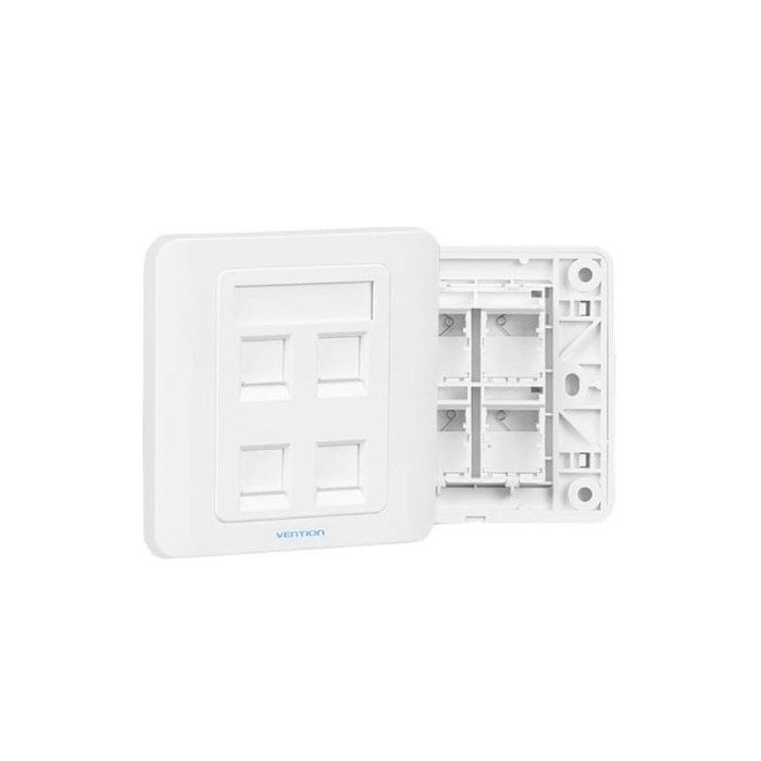 Placa de Pared Tipo 86 Vention IFFW0/ 4 Puertos RJ45 | RJ45/RJ11