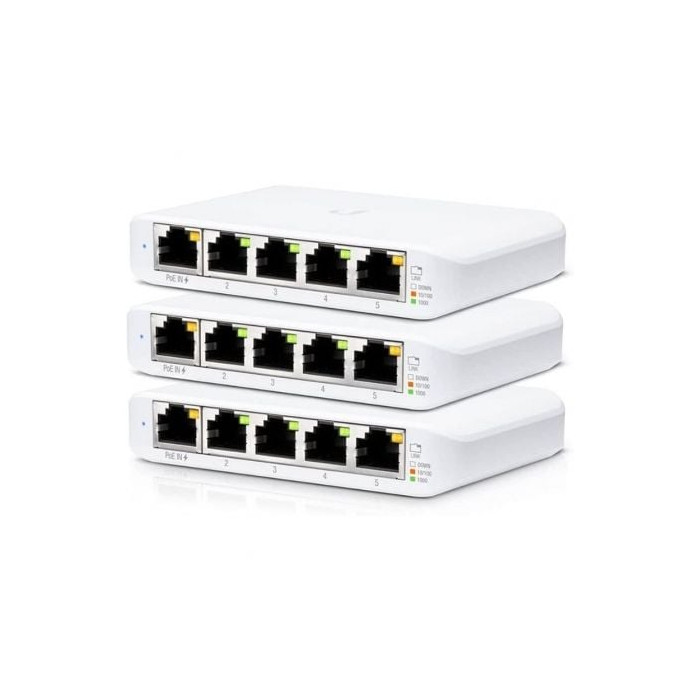 Switch Gestionable Ubiquiti USW-Flex Mini 5 Puertos/ RJ45 10/100/1000 PoE/ Pack 3 uds | Ubiquiti