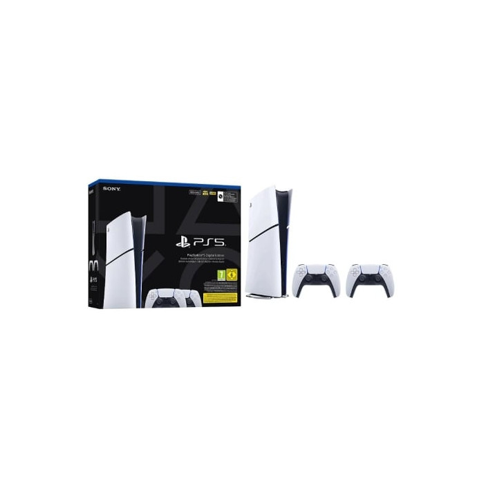 Consola Sony Playstation 5 - PS5 Slim Digital 825GB/ Incluye 2 Mandos Dual Sense/ Chassis E | PlayStation 5