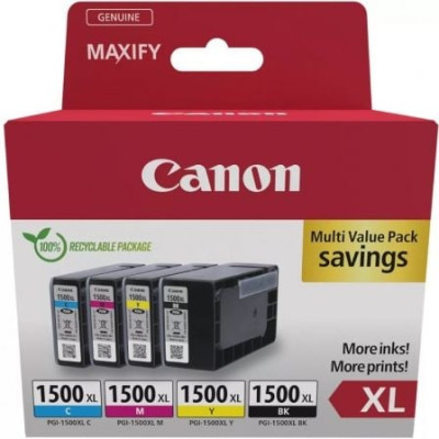 Cartucho de Tinta Original Canon PGI-1500XL Multipack Alta Capacidad/ Cian/ Magenta/ Amarillo/ Negro | Canon
