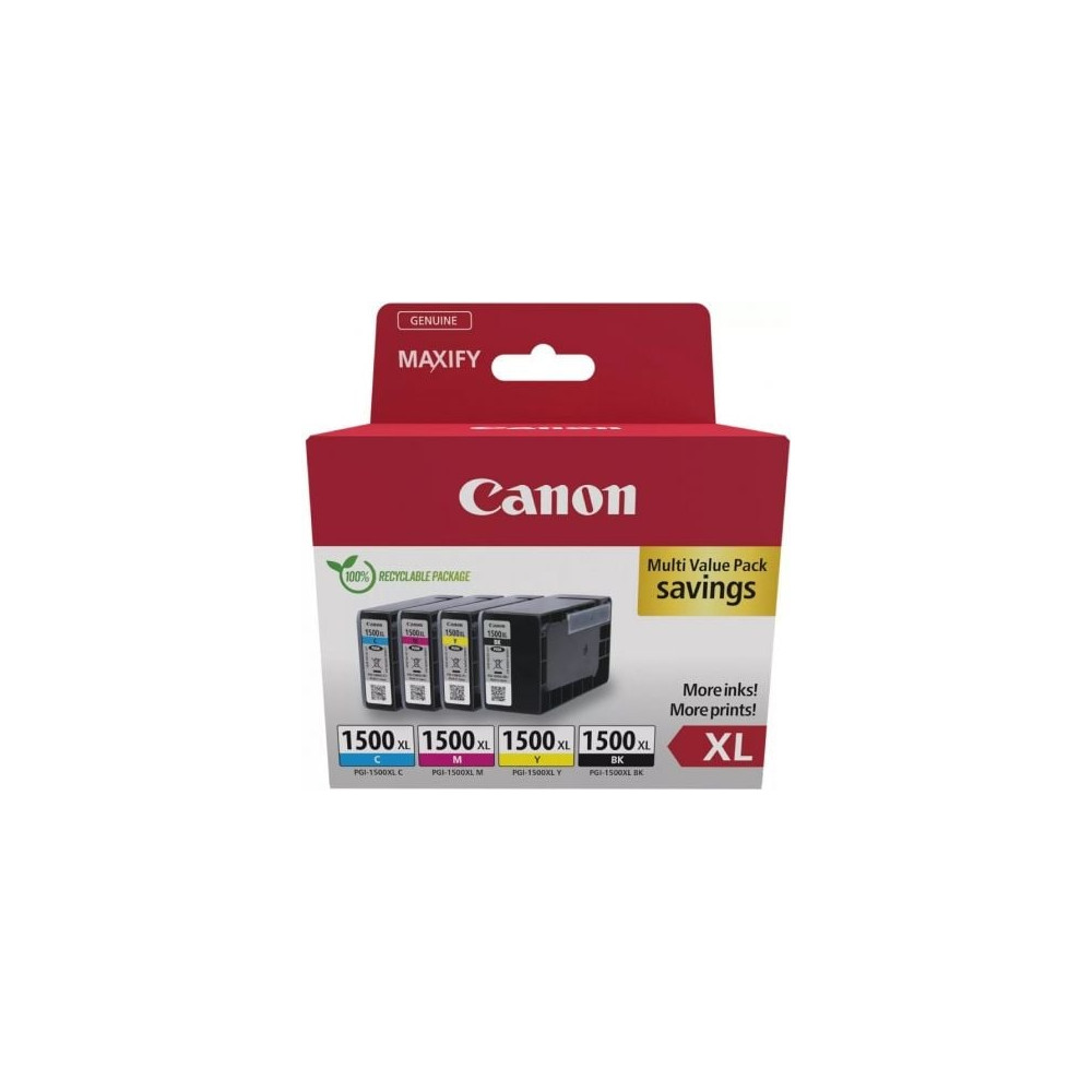 Cartucho de Tinta Original Canon PGI-1500XL Multipack Alta Capacidad/ Cian/ Magenta/ Amarillo/ Negro | Canon