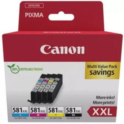 Cartucho de Tinta Original Canon CLI-581XXL Multipack Alta Capacidad/ Cian/ Magenta/ Amarillo/ Negro | Canon