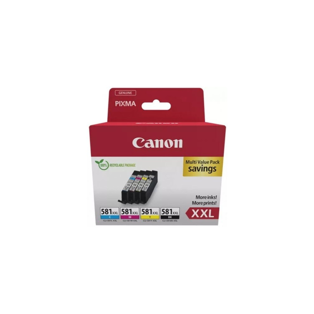 Cartucho de Tinta Original Canon CLI-581XXL Multipack Alta Capacidad/ Cian/ Magenta/ Amarillo/ Negro | Canon