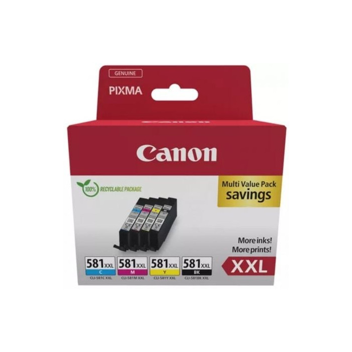 Cartucho de Tinta Original Canon CLI-581XXL Multipack Alta Capacidad/ Cian/ Magenta/ Amarillo/ Negro | Canon