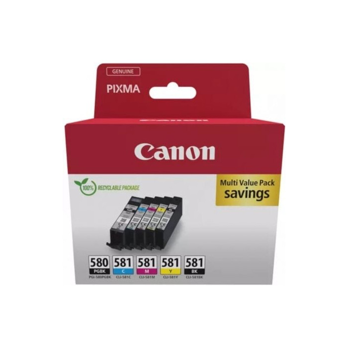 Cartucho de Tinta Original Canon PGI-580 PB + CLI-581Multipack/ Cian/ Magenta/ Amarillo/ Negro | Canon