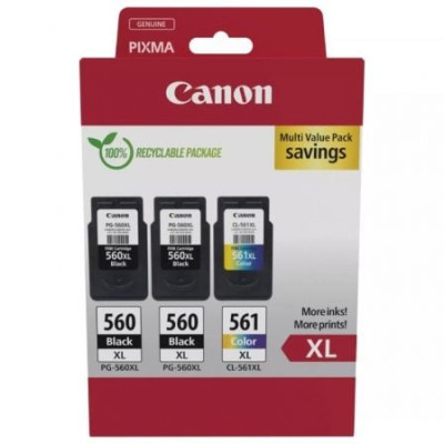 Cartucho de Tinta Original Canon PG-560XL + CL-561XL Multipack Alta Capacidad/ 2x Negro/ Tricolor | Canon