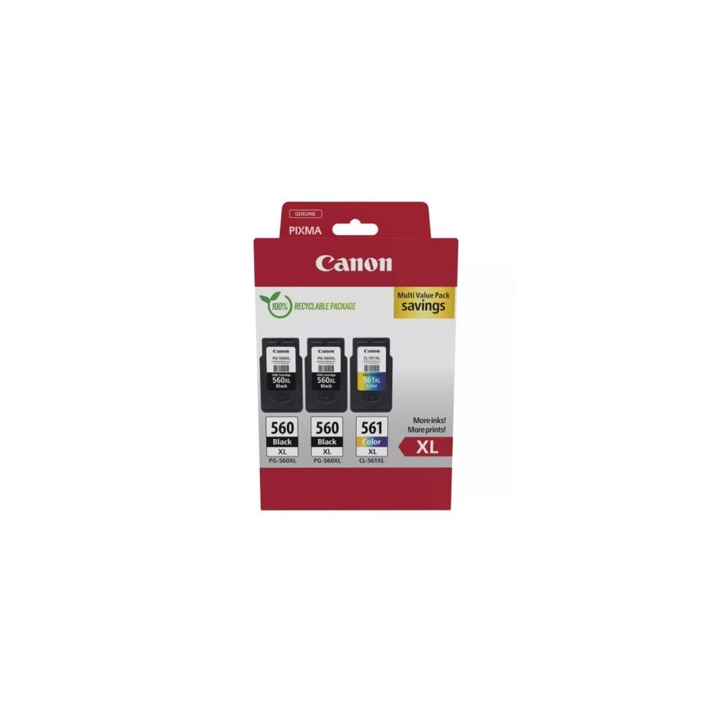 Cartucho de Tinta Original Canon PG-560XL + CL-561XL Multipack Alta Capacidad/ 2x Negro/ Tricolor | Canon
