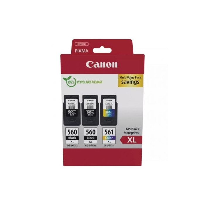 Cartucho de Tinta Original Canon PG-560XL + CL-561XL Multipack Alta Capacidad/ 2x Negro/ Tricolor | Canon