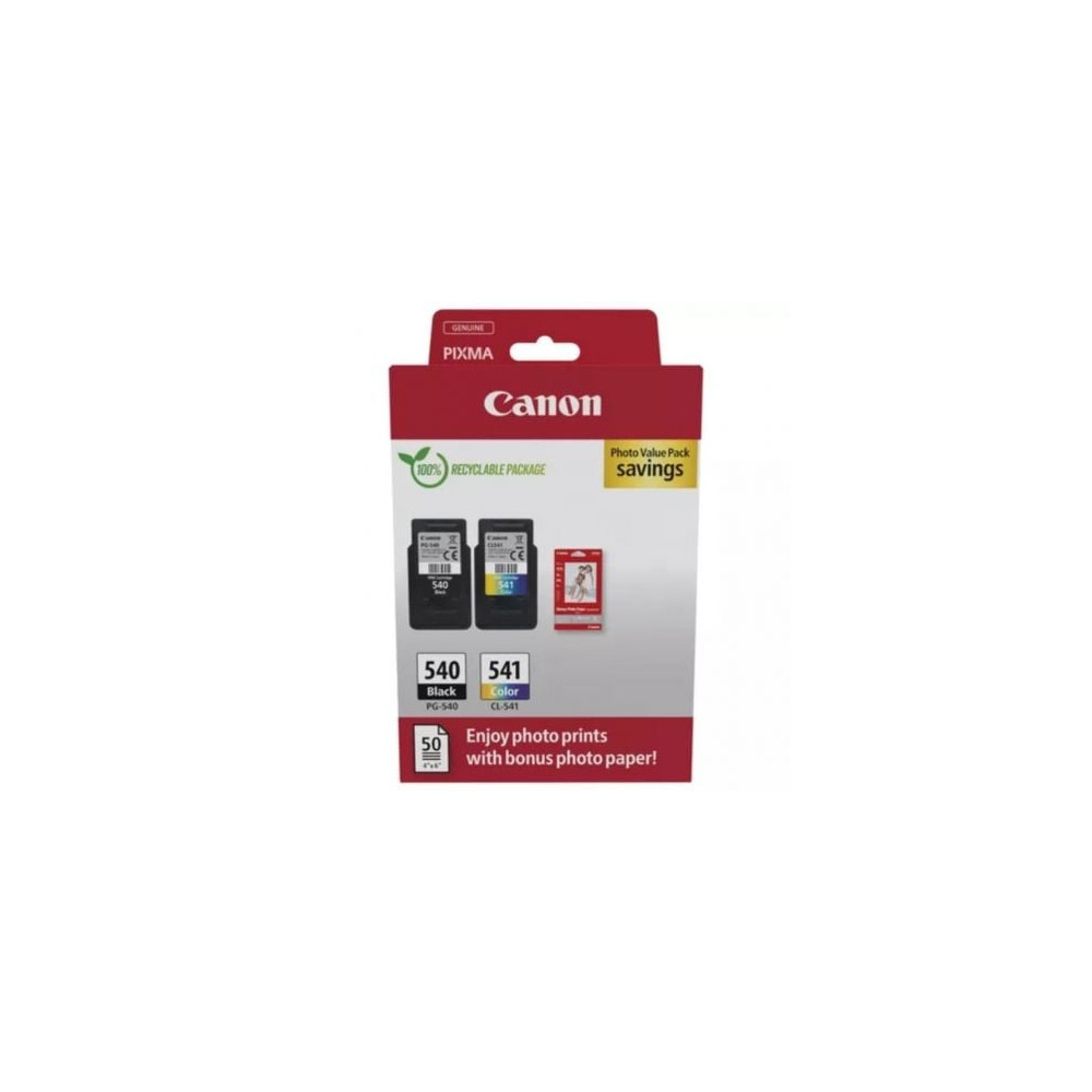Cartucho de Tinta Original Canon PG-540 + CL-541 Multipack/ Negro/ Tricolor + Papel Fotográfico | Canon