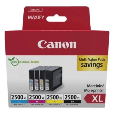 Cartucho de Tinta Original Canon PGI-2500 XL Multipack Alta Capacidad/ Cian/ Magenta/ Amarillo/ Negro | Canon