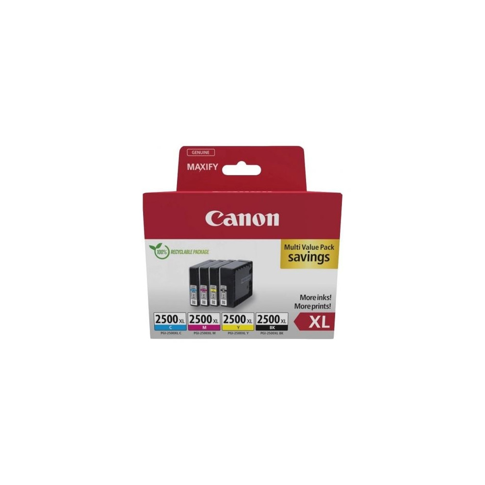 Cartucho de Tinta Original Canon PGI-2500 XL Multipack Alta Capacidad/ Cian/ Magenta/ Amarillo/ Negro | Canon