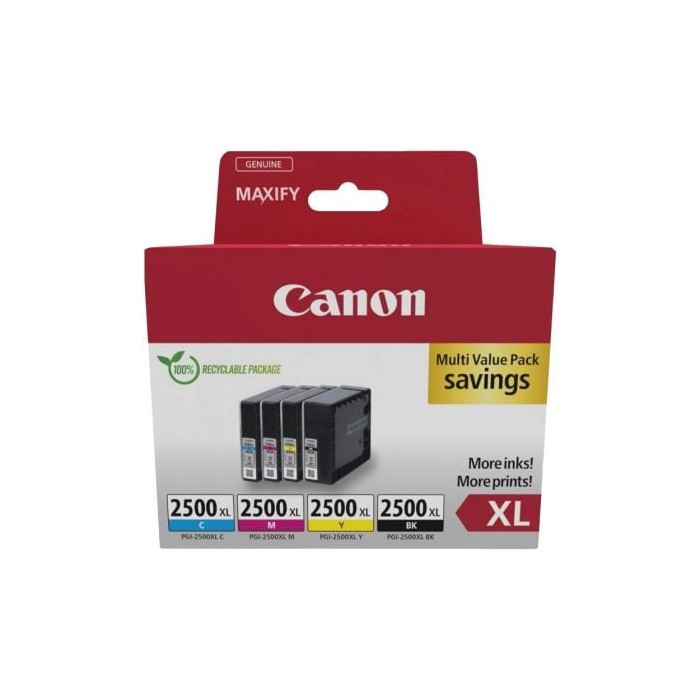Cartucho de Tinta Original Canon PGI-2500 XL Multipack Alta Capacidad/ Cian/ Magenta/ Amarillo/ Negro | Canon