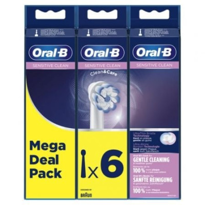 Cabezal de Recambio Braun para cepillo Braun Oral-B Sensitive Clean/ Pack 6 uds | Cepillos