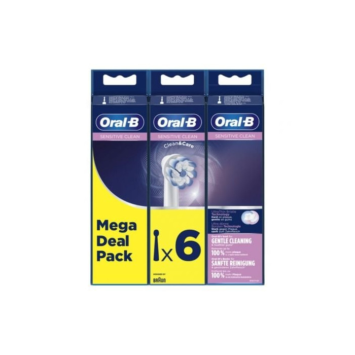 Cabezal de Recambio Braun para cepillo Braun Oral-B Sensitive Clean/ Pack 6 uds | Cepillos