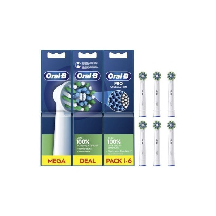 Cabezal de Recambio para cepillo Oral-B Pro Cross Action/ Pack 6 uds | Cepillos
