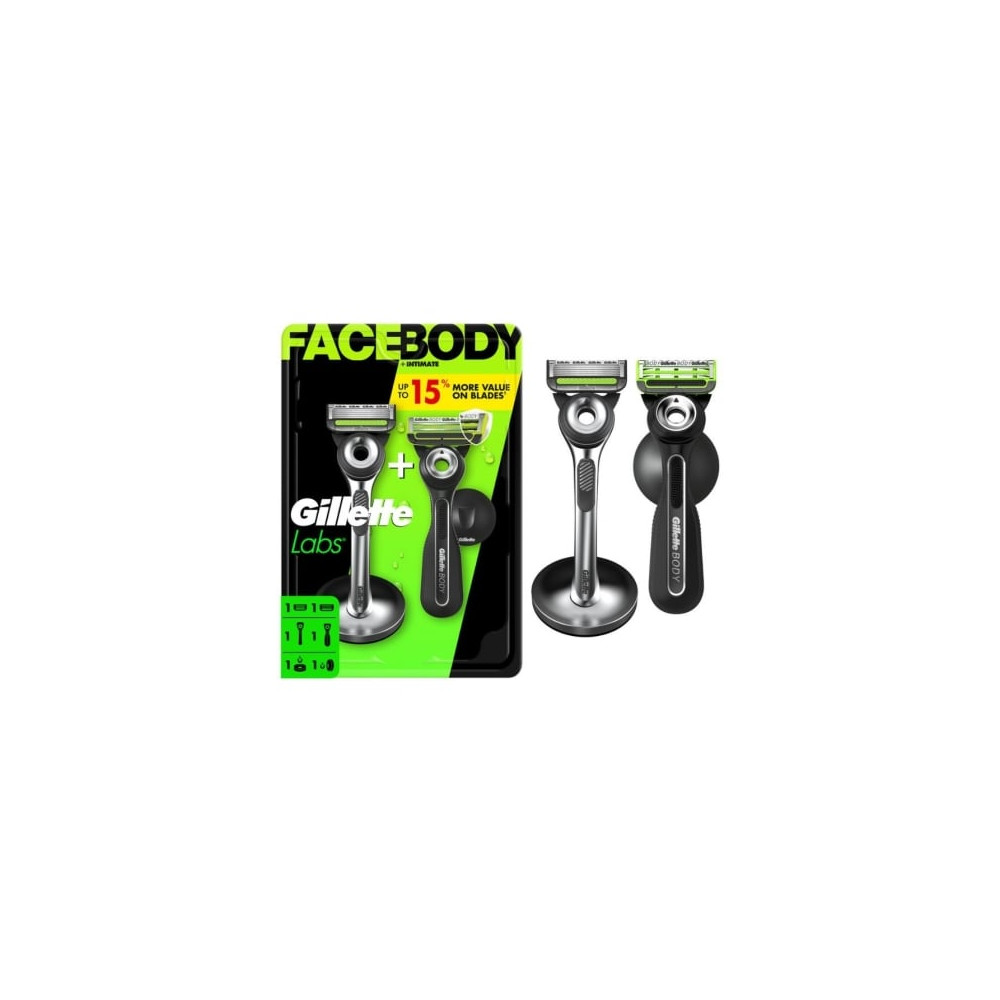 Pack de 2 Cuchillas de Afeitar Gillette GilletteLabs FaceBody + Intimate | Cúters