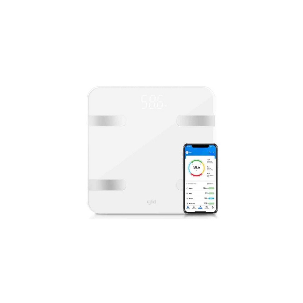 Báscula de Baño GKL Fitblue 300 White/ Hasta 180kg | Balanzas