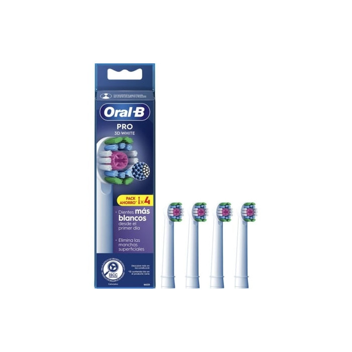 Cabezal de Recambio Braun para cepillo Braun Oral-B 3D White/ Pack 4 uds | Cepillos