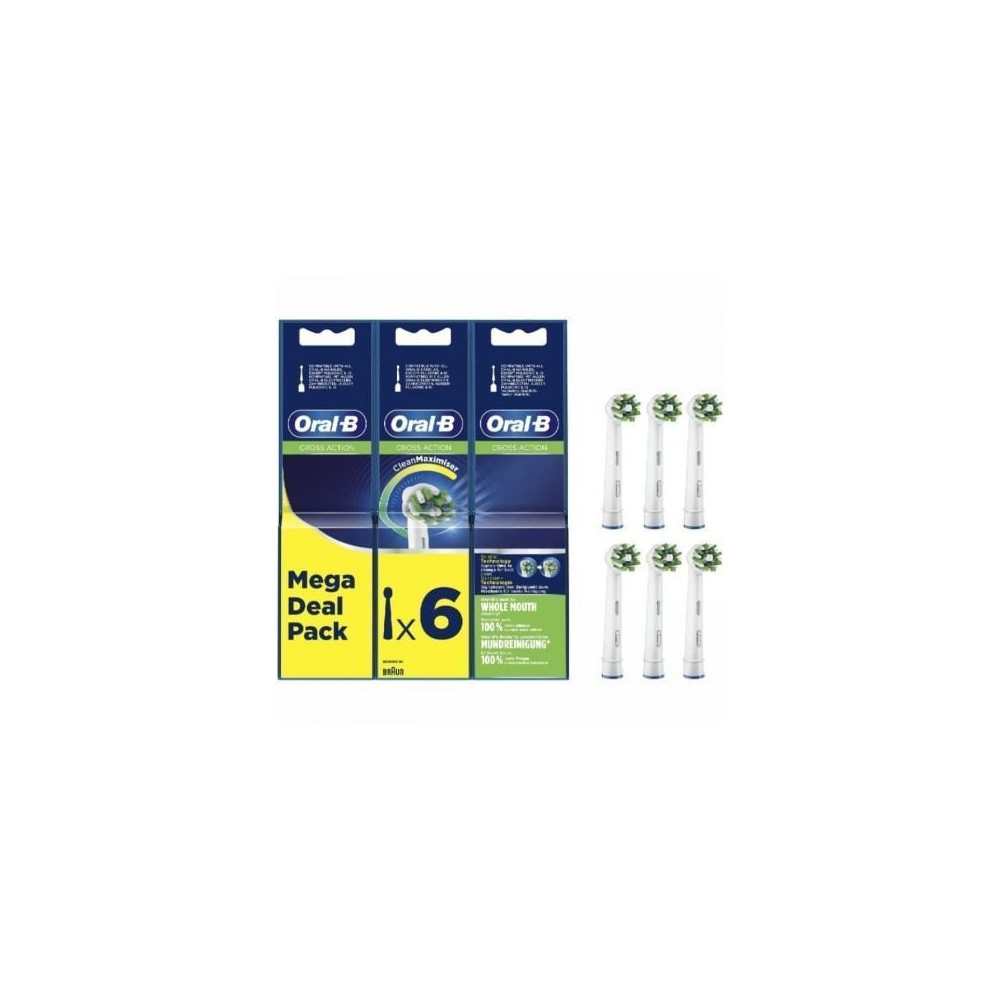 Cabezal de Recambio para cepillo Oral-B Pro Cross Action/ Pack 6 uds | Cepillos