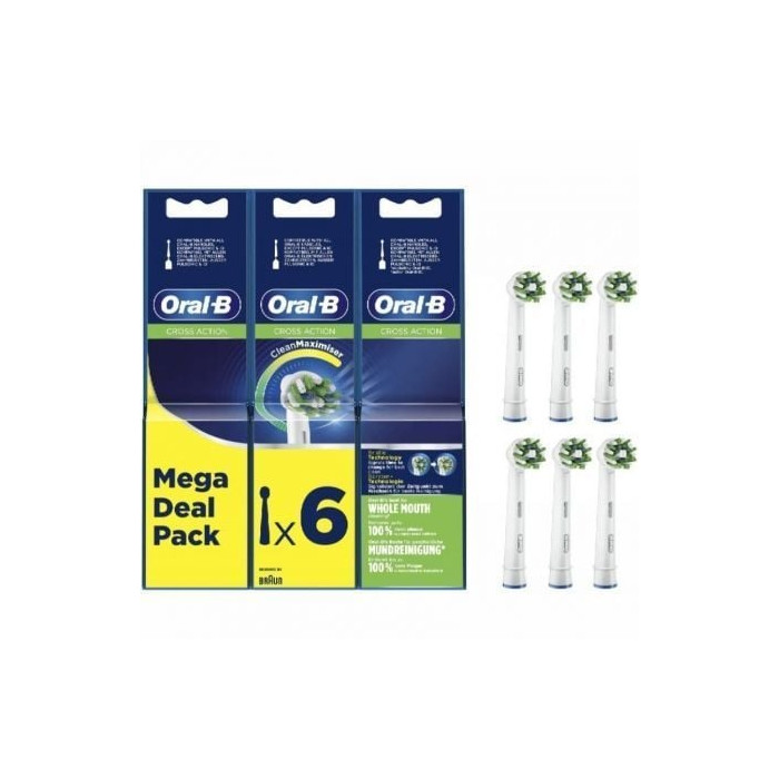 Cabezal de Recambio para cepillo Oral-B Pro Cross Action/ Pack 6 uds | Cepillos