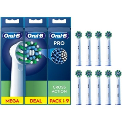 Cabezal de Recambio para cepillo Oral-B Pro Cross Action/ Pack 9 uds | Cepillos
