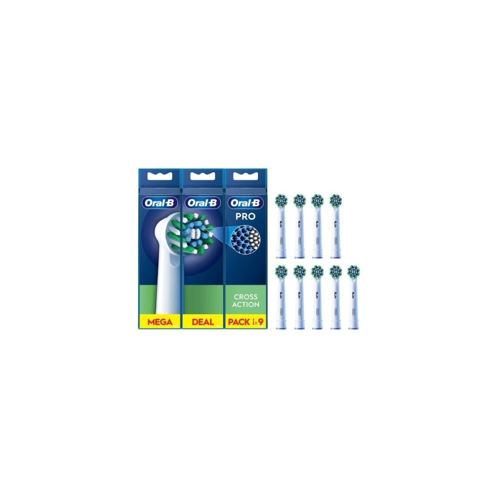 Cabezal de Recambio para cepillo Oral-B Pro Cross Action/ Pack 9 uds | Cepillos