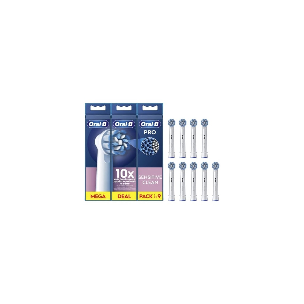 Cabezal de Recambio Braun para cepillo Braun Oral-B Sensitive Clean/ Pack 9 uds | Cepillos