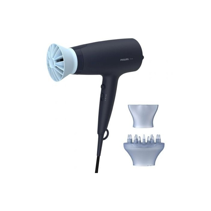 Secador Philips 3000 series BHD360/ 2100W/ Iónico/ Azul/ 3 Accesorios | Secadores