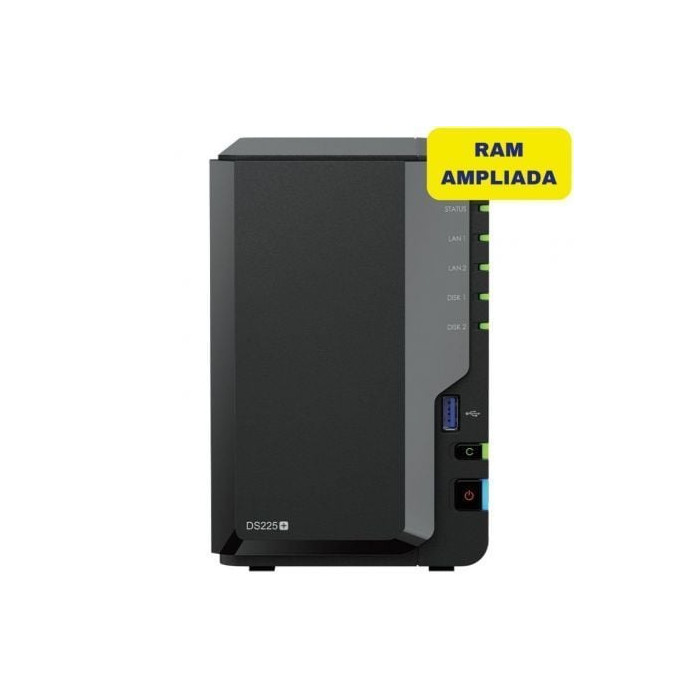 NAS Synology Diskstation DS225+/ 2 Bahías 3.5'- 2.5'/ 6GB DDR4/ Formato Torre | NAS