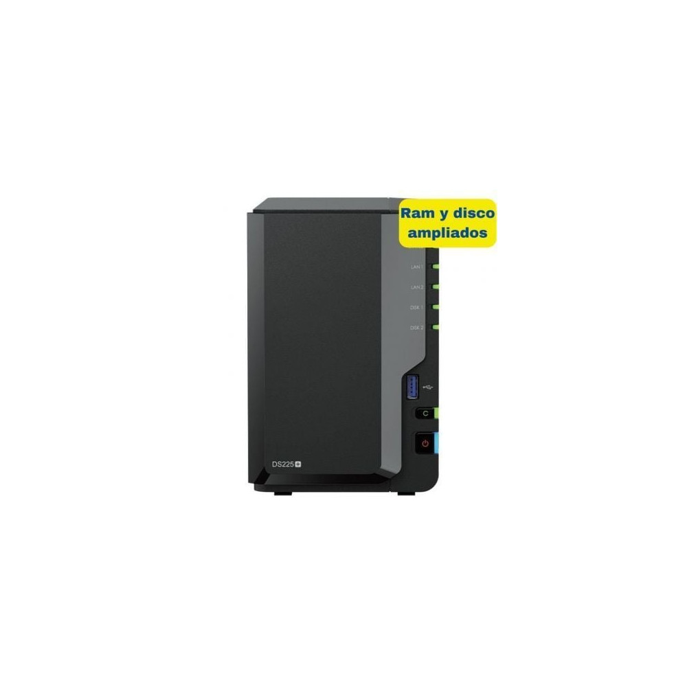 NAS Synology Diskstation DS225+/ 2 Bahías 3.5'- 2.5'/ 6GB DDR4/ 8TB/ Formato Torre | NAS