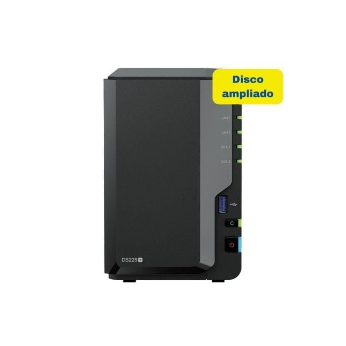 NAS Synology Diskstation DS225+/ 2 Bahías 3.5'- 2.5'/ 2GB DDR4/ 8TB/ Formato Torre | NAS