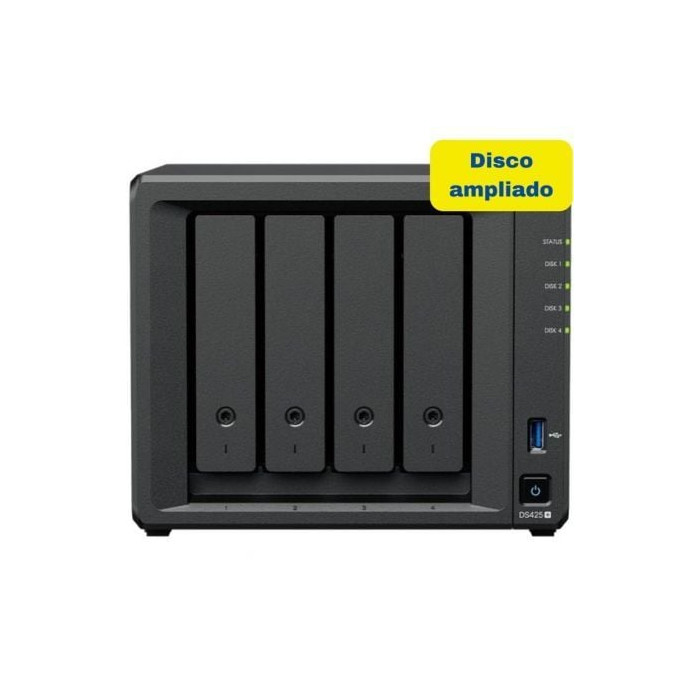 NAS Synology Diskstation DS425+/ 4 Bahías 3.5'- 2.5'/ 2GB DDR4/ 16TB/ Formato Torre | NAS