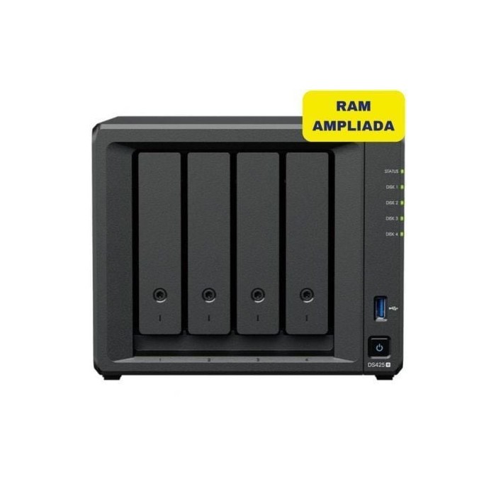 NAS Synology Diskstation DS425+/ 4 Bahías 3.5'- 2.5'/ 6GB DDR4/ Formato Torre | NAS