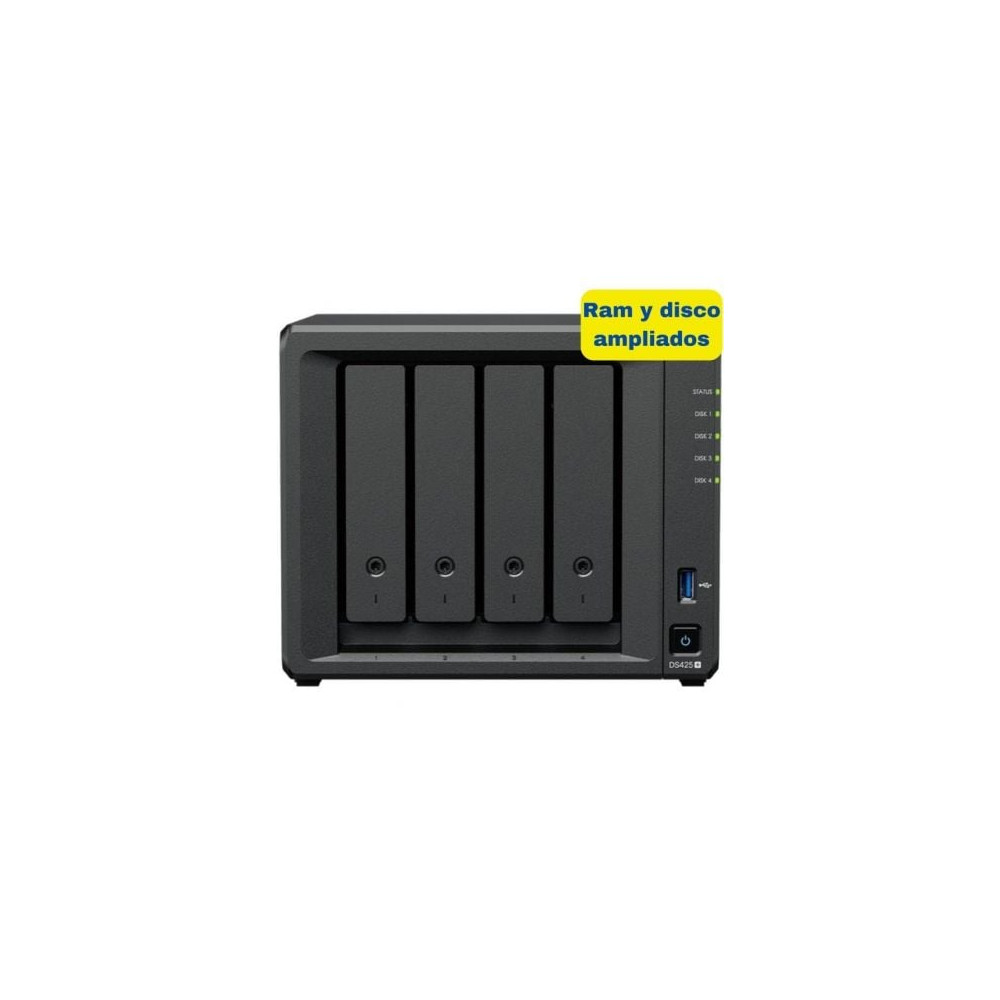 NAS Synology Diskstation DS425+/ 4 Bahías 3.5'- 2.5'/ 6GB DDR4/ 16TB/ Formato Torre | NAS