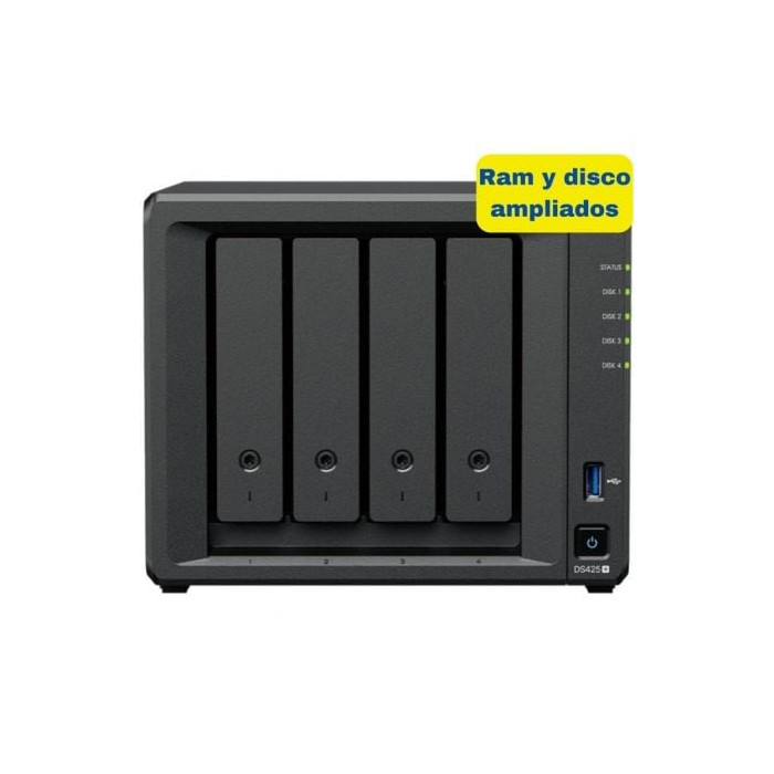 NAS Synology Diskstation DS425+/ 4 Bahías 3.5'- 2.5'/ 6GB DDR4/ 16TB/ Formato Torre | NAS