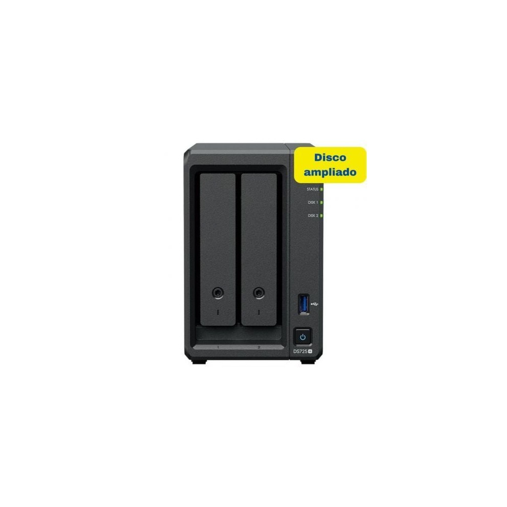 NAS Synology Diskstation DS725+/ 2 Bahías 3.5'- 2.5'/ 4GB DDR4/ 8TB/ Formato Torre | NAS