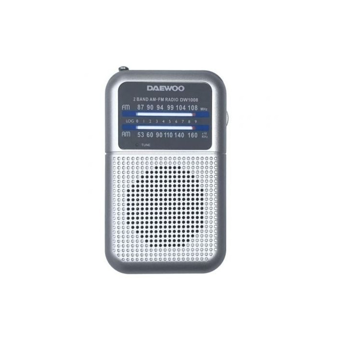 Radio Portátil Daewoo DW1008/ a Pilas/ Plata | Radios