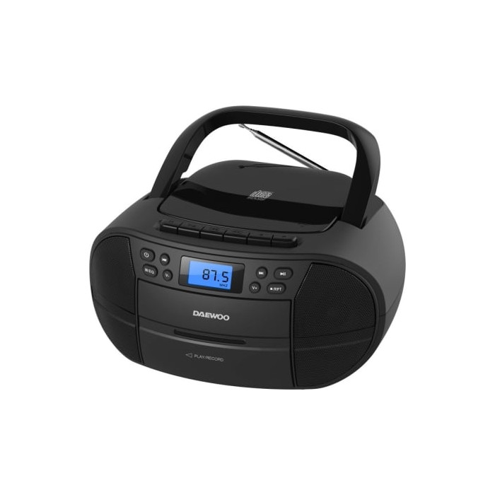 Radio CD Daewoo DW3014/ 4W/ a Pilas/ con Cable/ Negro | Radios