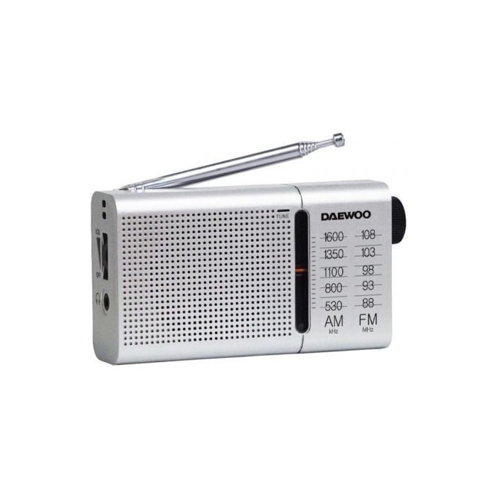 Radio Portátil Daewoo DW1037/ a Pilas/ Plateada | Radios