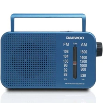 Radio Portátil Daewoo DW1120/ con Cable/ a Pilas/ Azul | Radios
