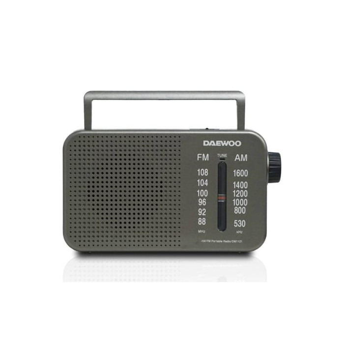 Radio Portátil Daewoo DW1121/con Cable/ a Pilas/ Gris | Radios