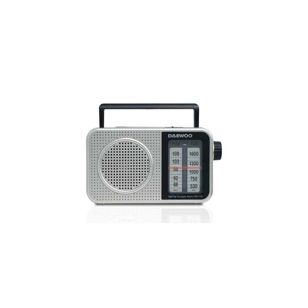 Radio Portátil Daewoo DW1125/ a Pilas/ Gris Metalizado | Radios