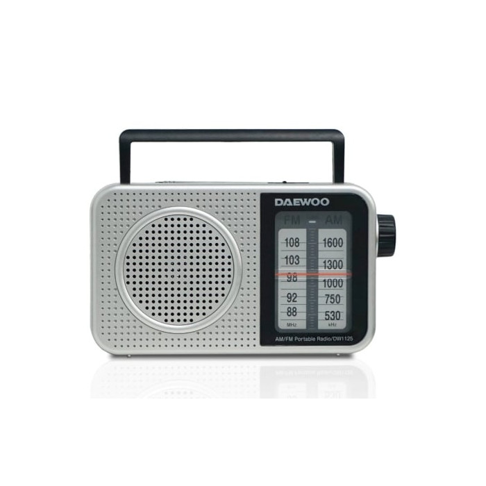 Radio Portátil Daewoo DW1125/ a Pilas/ Gris Metalizado | Radios