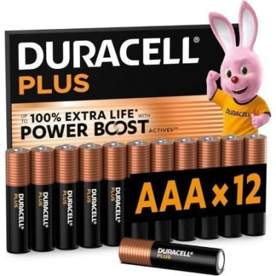 Pack de 12 Pilas AAA Duracell Plus Power Boost DPBLR3B12/ 1.5V/ Alcalinas | Pilas