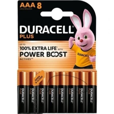 Pack de 8 Pilas AAA Duracell Plus Power Boost DPBLR3B8/ 1.5V/ Alcalinas | Pilas