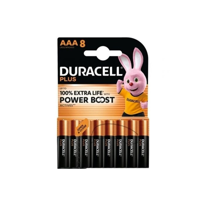 Pack de 8 Pilas AAA Duracell Plus Power Boost DPBLR3B8/ 1.5V/ Alcalinas | Pilas