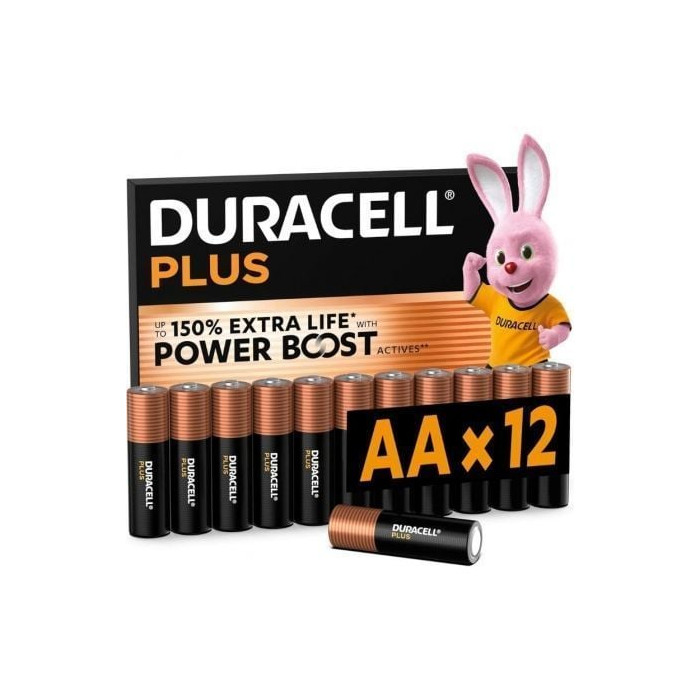 Pack de 12 Pilas AA Duracell Plus Power Boost DPBLR6B12/ 1.5V/ Alcalinas | Pilas