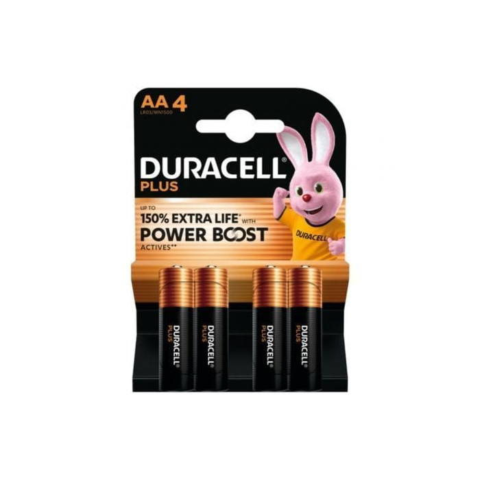 Pack de 4 Pilas AA Duracell Plus Power Boost DPBLR6B4/ 1.5V/ Alcalinas | Pilas