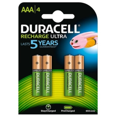 Pack de 4 Pilas AAA Duracell HR03-A/ 1.2V/ Recargables | Pilas