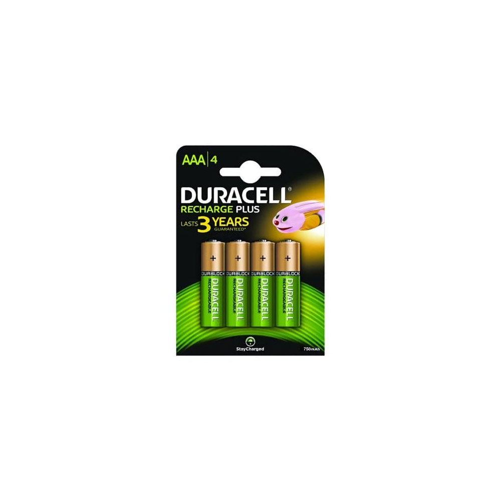 Pack de 4 Pilas AAA Duracell HR3-B/ 1.2V/ Recargables | Pilas